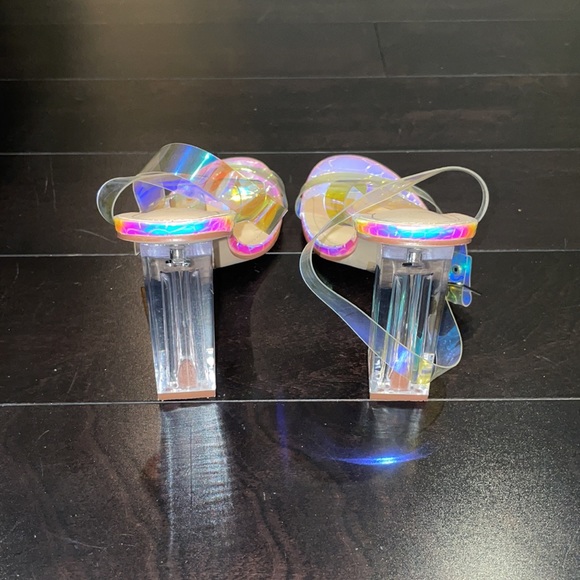 Fashion Nova Iridescent Clear Heels Clear Heel - Picture 3 of 5
